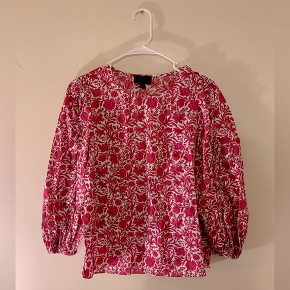 J. Crew Liberty Fabric floral blouse | XS | magenta pink floral - Picture 5 of 8